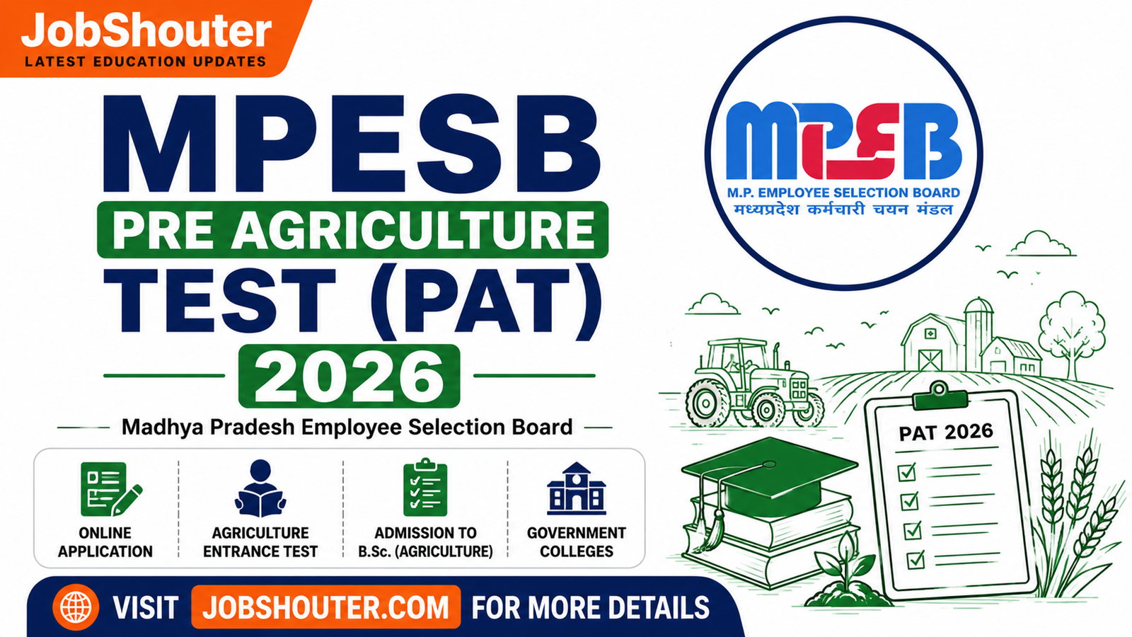MPESB Pre Agriculture Test (PAT) 2026 Online Form