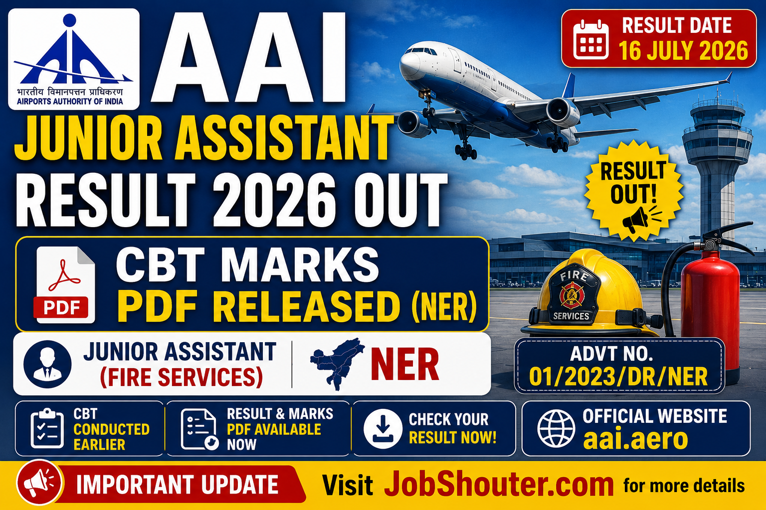 AAI Junior Assistant Result Out 2026 NER PDF