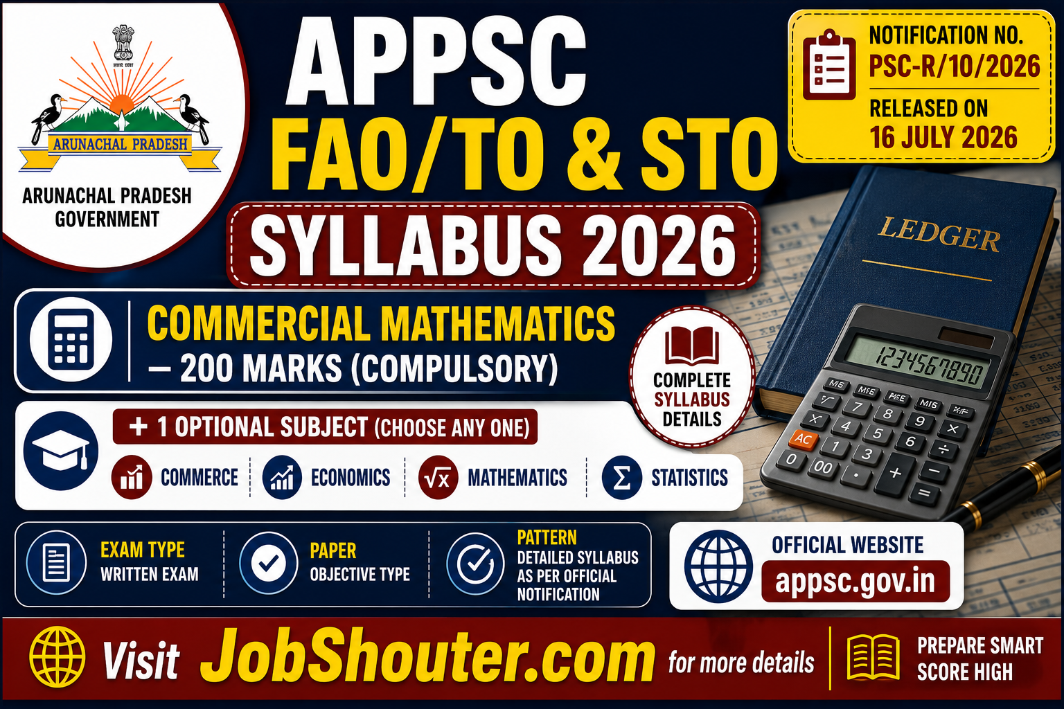 APPSC FAO TO & STO SYLLABUS 2026 Commercial Mathematics - 200 Marks