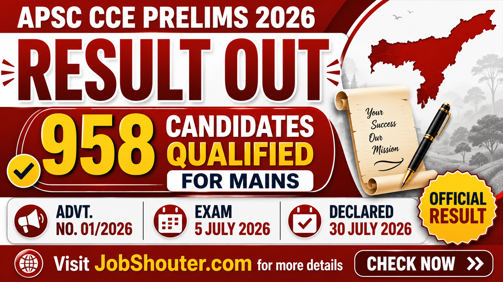 APSC CCE PRELIMS RESULT 2026 OUT