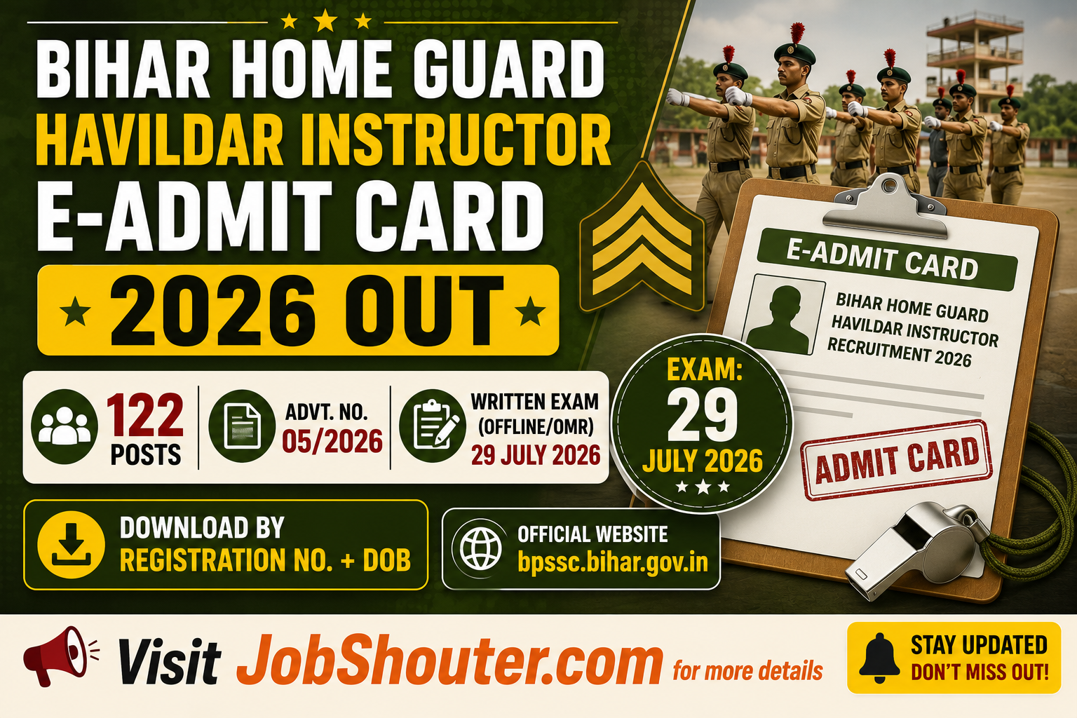 Bihar Home Guard Havildar Instructor E Admit Card Out