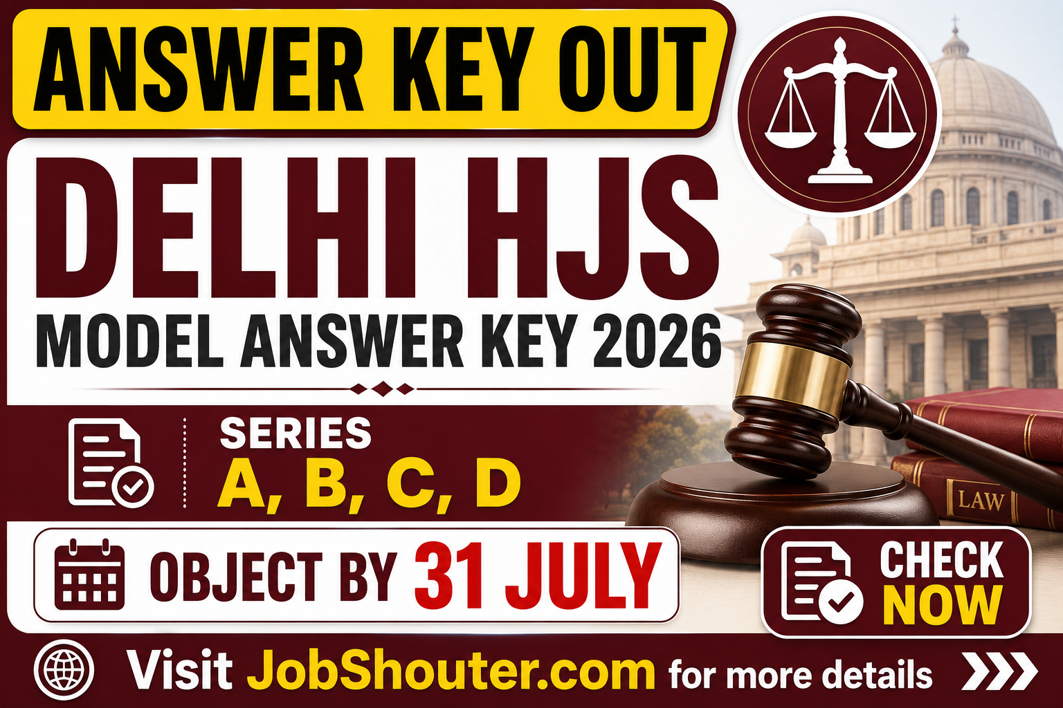 Delhi High Court HJS Model Answer Key 2026