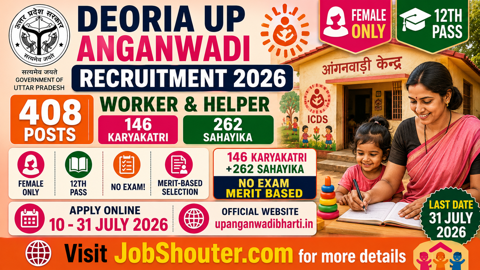 Deoria UP Anganwadi Workers Recruitment 2026