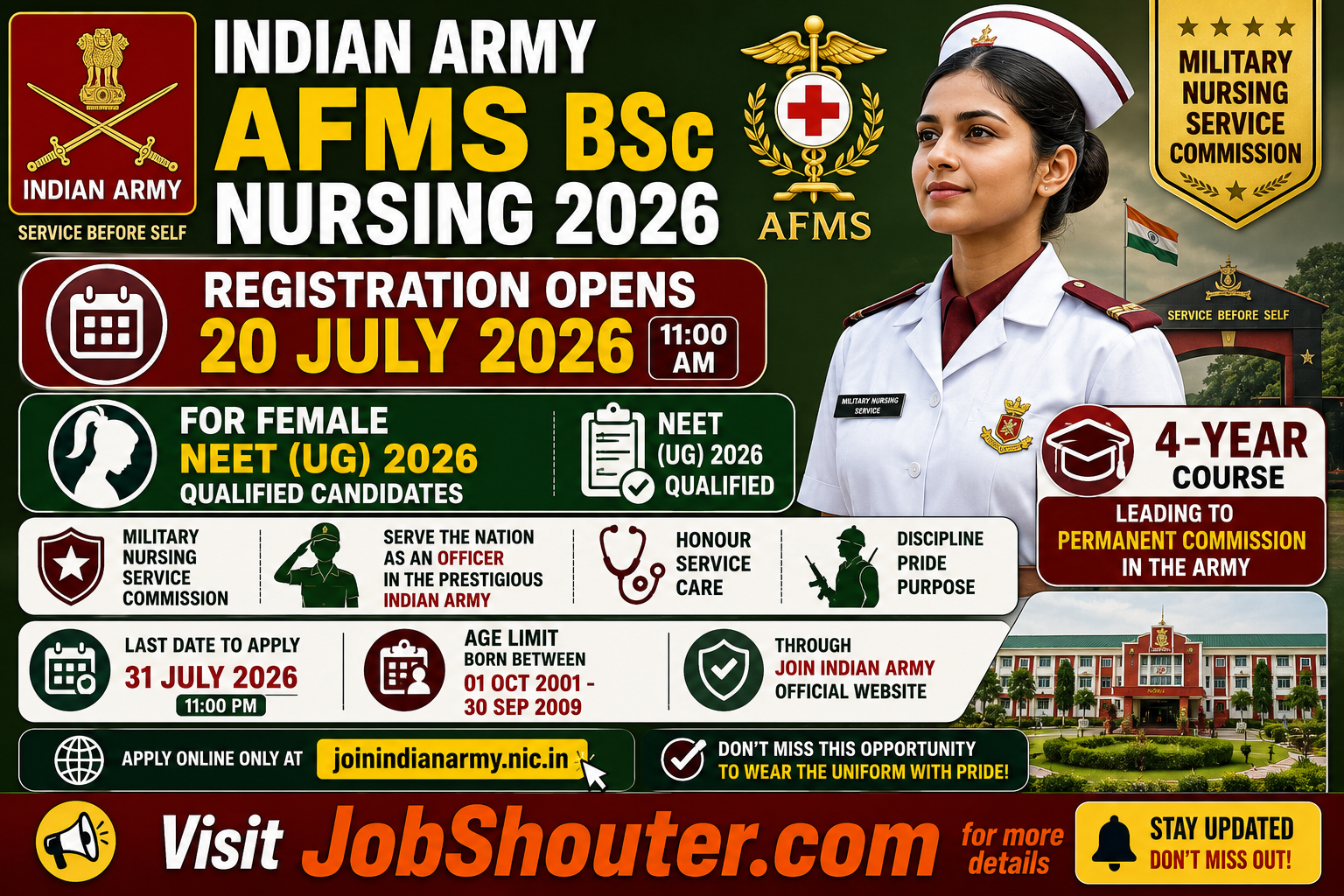 Indian Army nursing admissions 2026