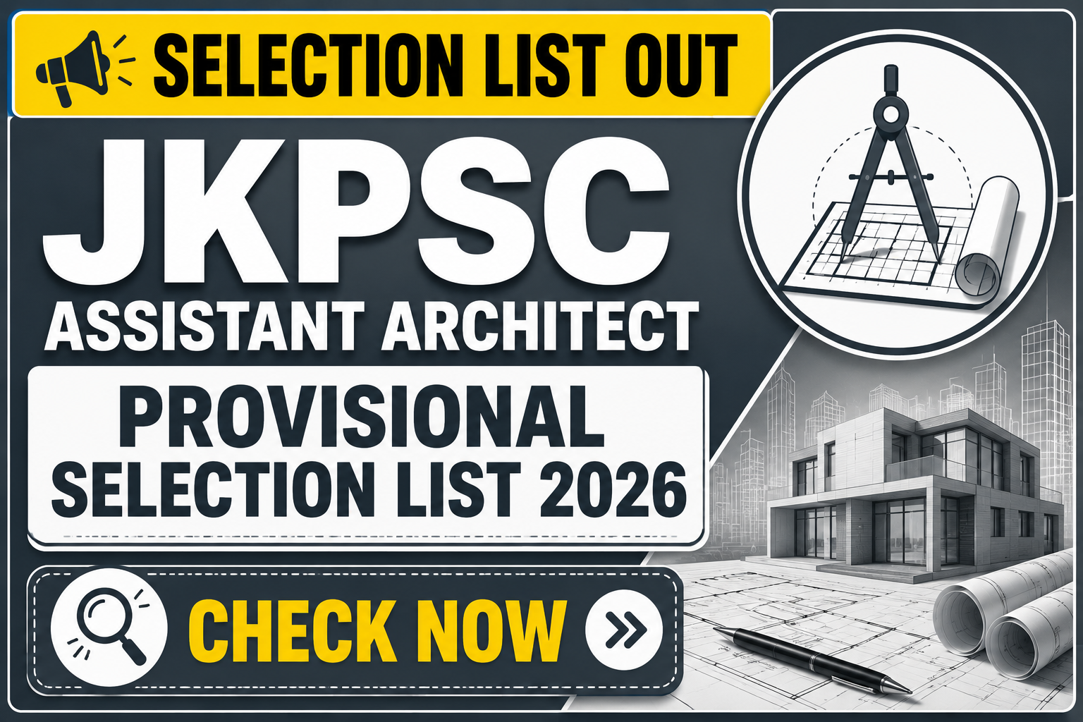 JKPSC ASSISTANT ARCHITECT PROVISIONAL SELECTION LIST 2026