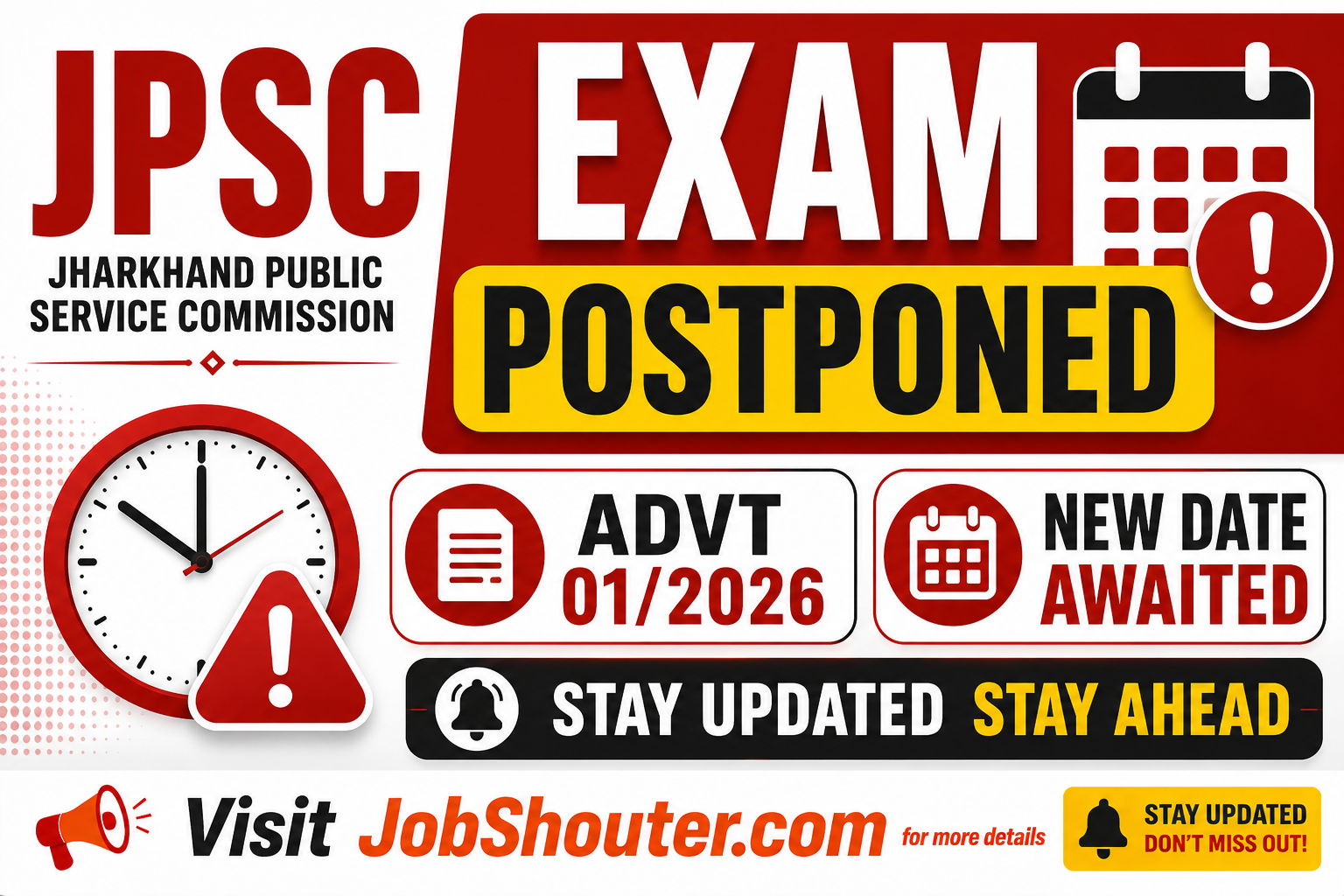 JPSC Main Exam 2025 Postponed