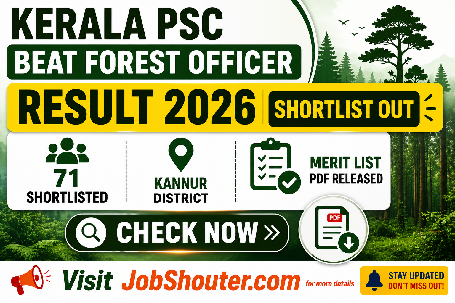 Kerala PSC Beat Forest Officer Result 2026