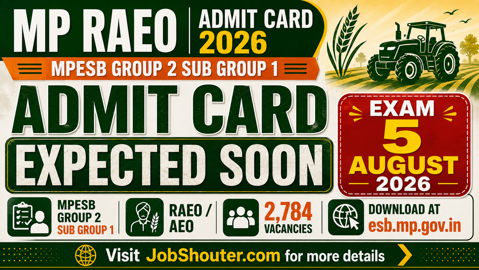 MP RAEO ADMIT CARD 2026