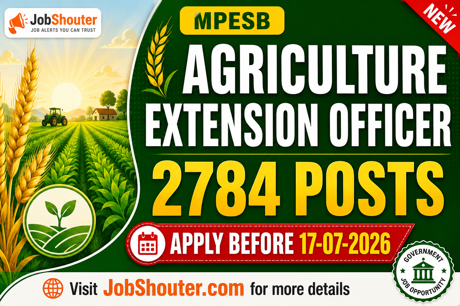 MPESB Agriculture extension officer 2026