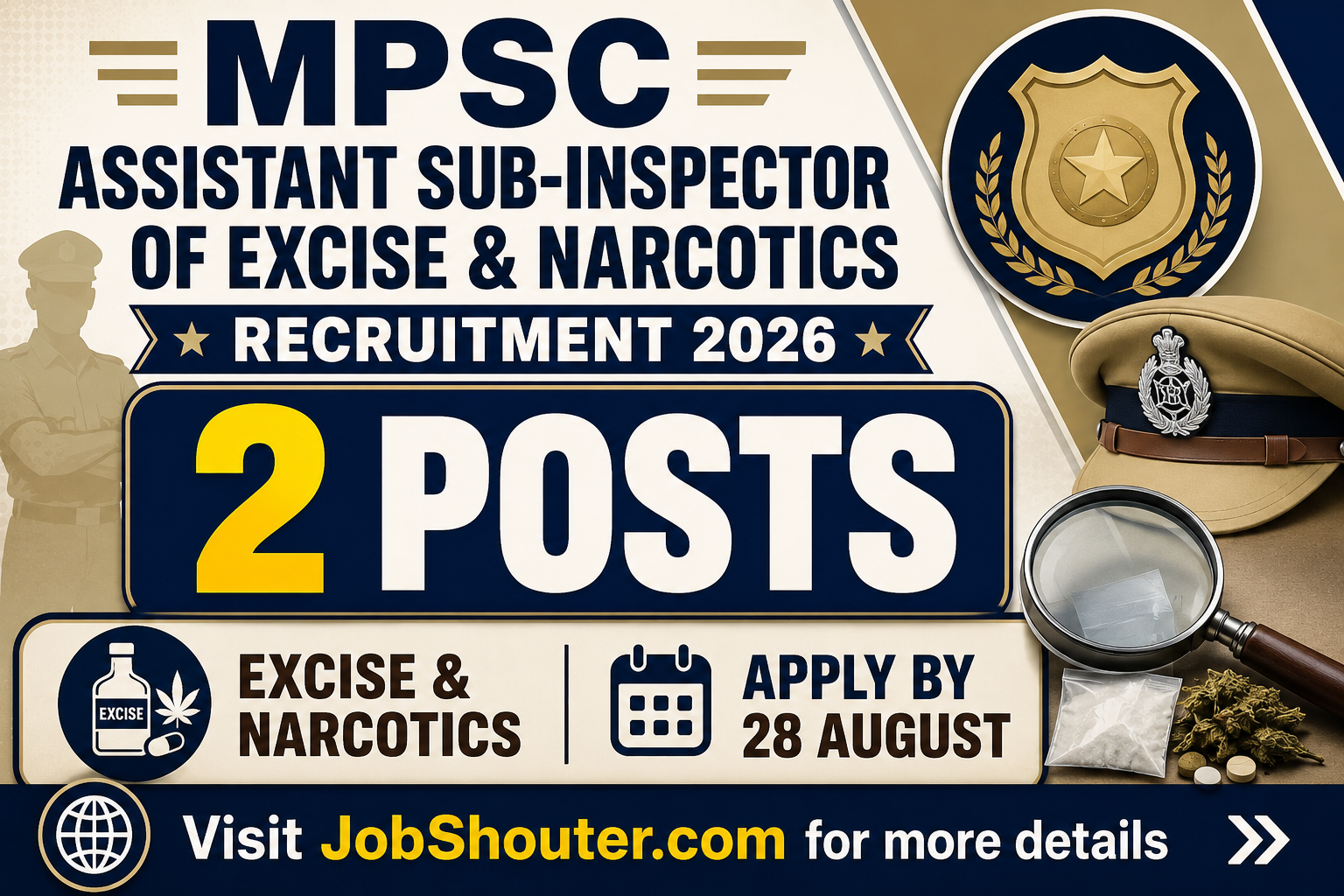 MPSC ASSISTANT SUB-INSPECTOR OF EXCISE & NARCOTICS RECRUITMENT 2026