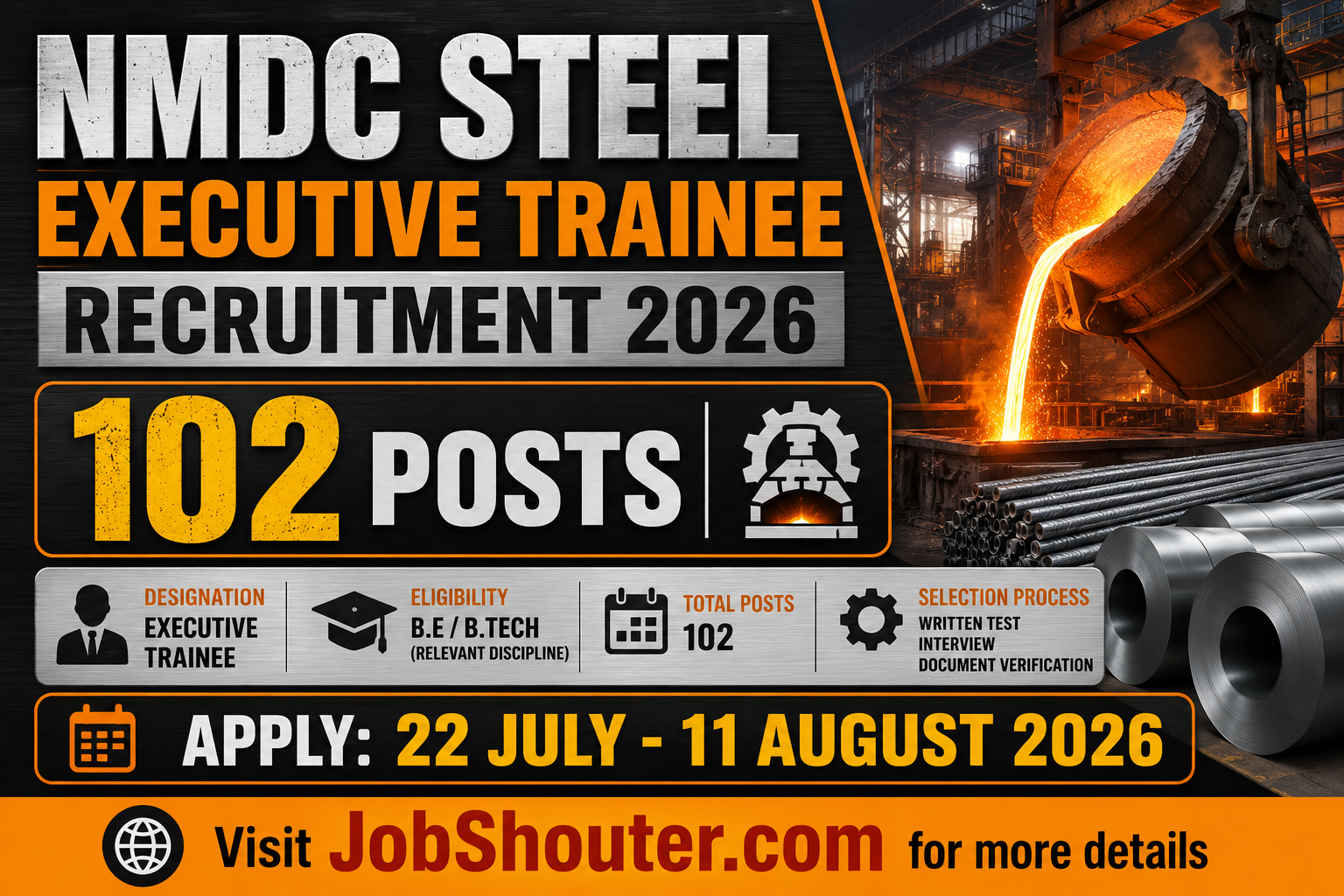 NMDC STEEL EXECUTIVE TRAINEE RECRUITMENT 2026