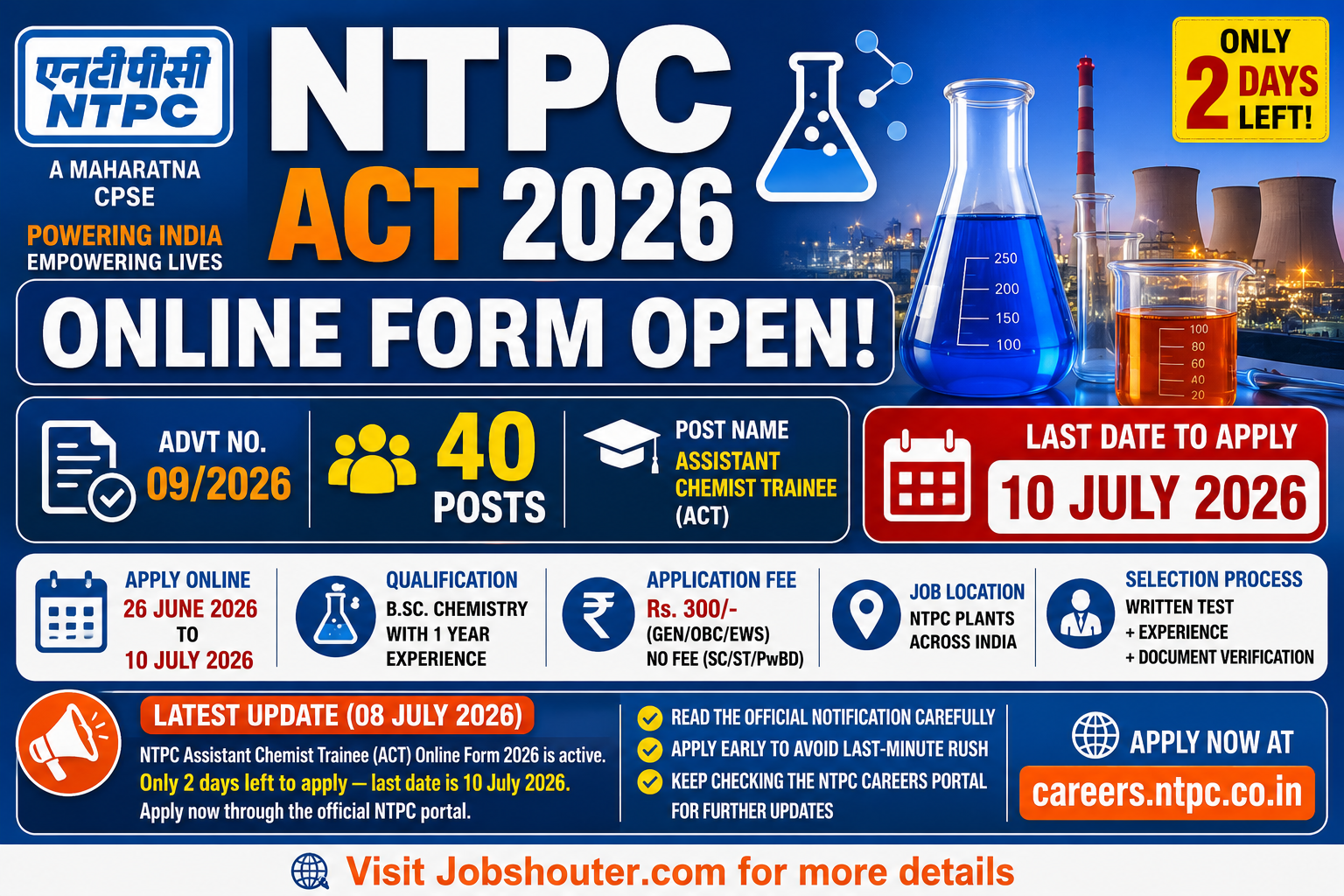 NTPC ACT 2026 Online Form