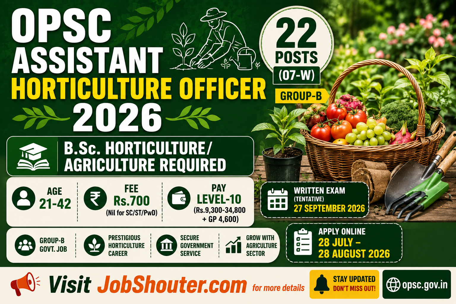 OPSC ASSISTANT HORTICULTURE OFFICER 2026
