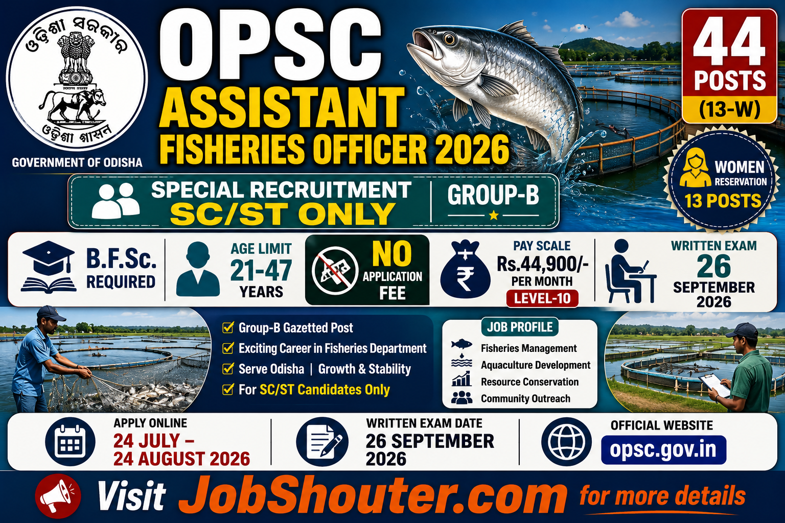 OPSC Asst fisheries officer recruitment 2026