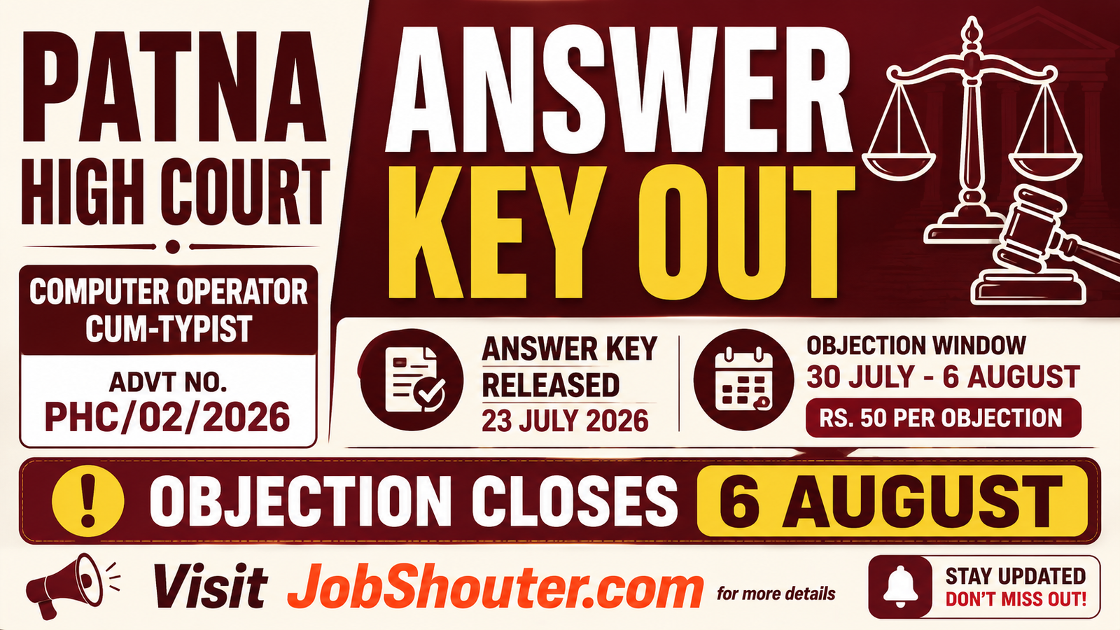 PATNA HIGH COURT COMPUTER OPERATOR ANSWER KEY 2026 OUT