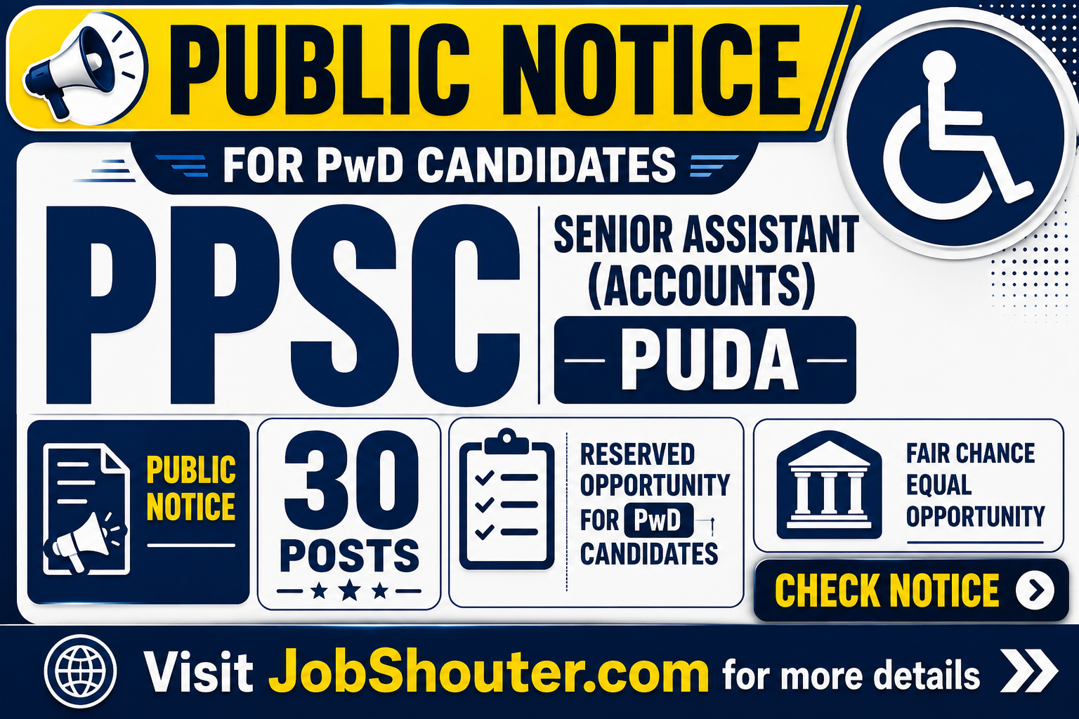 PPSC PUBLIC NOTICE FOR PWD CANDIDATES
