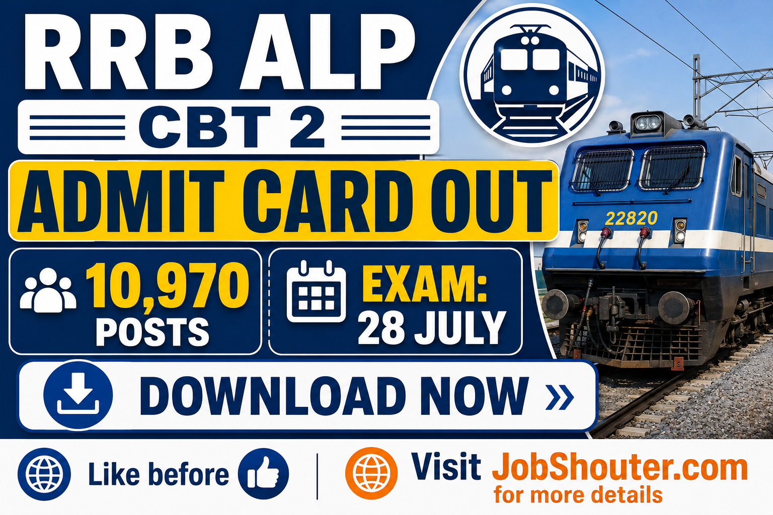 RRB ALP CBT 2 Admit Card 2026 Out