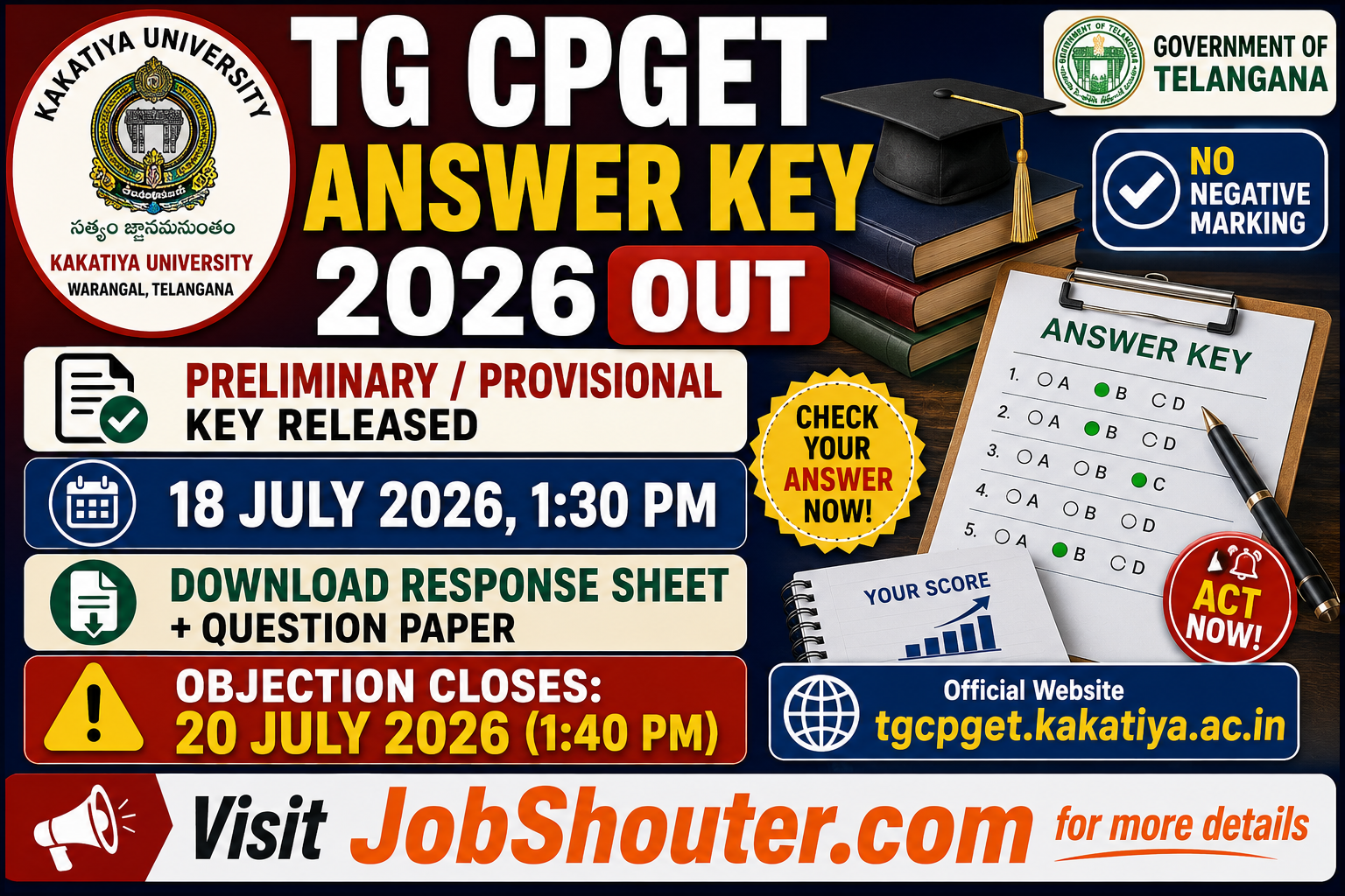 TG CPGET Answer Key 2026 Out Download