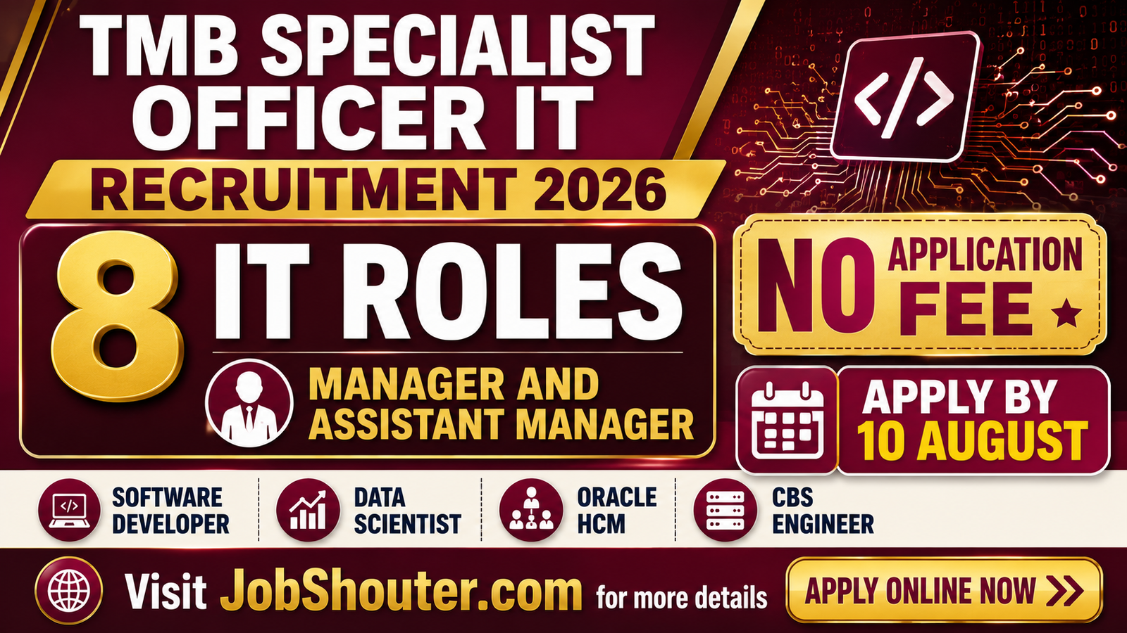 TMB SPECIALIST OFFICER IT RECRUITMENT 2026
