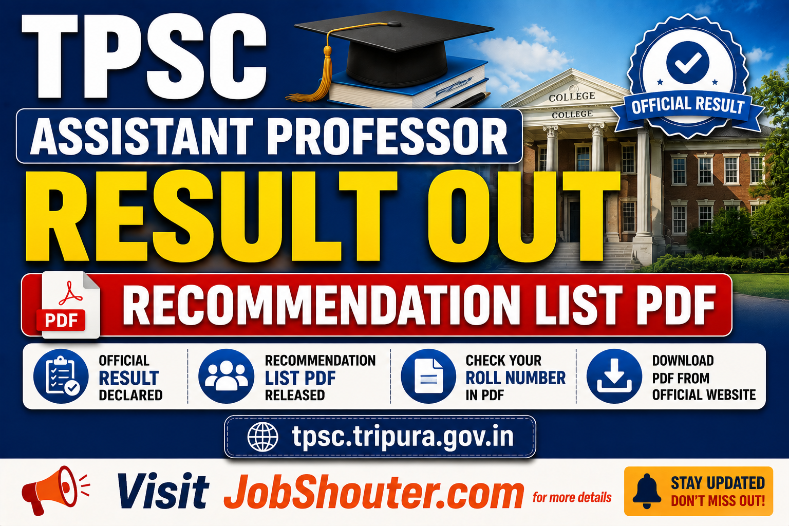 TPSC Assistant Professor Result 2026