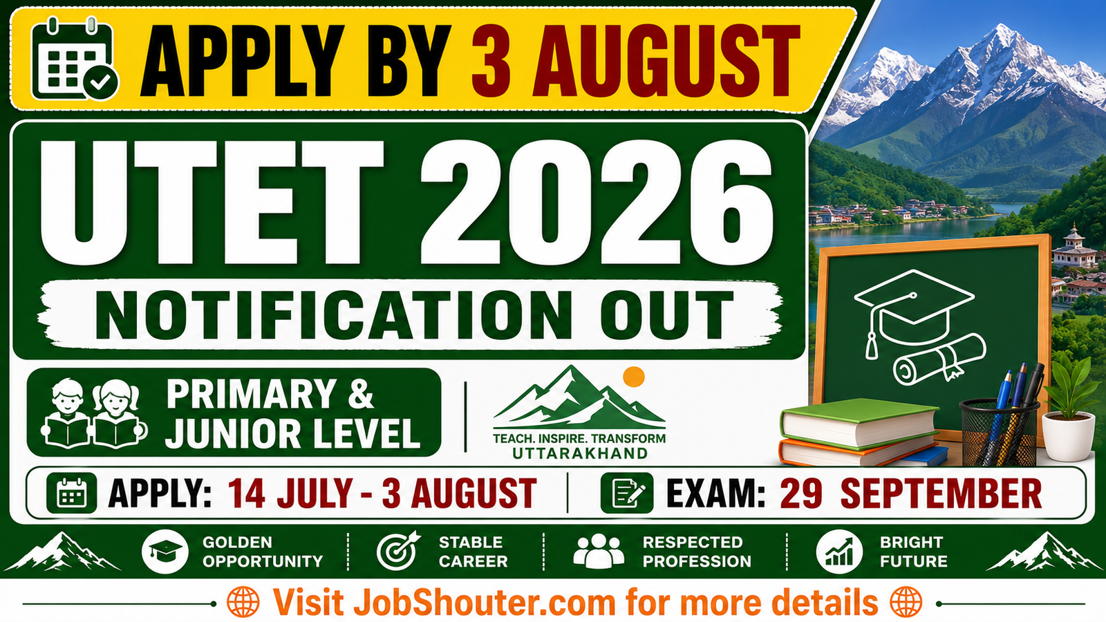 UTET 2026 NOTIFICATION OUT
