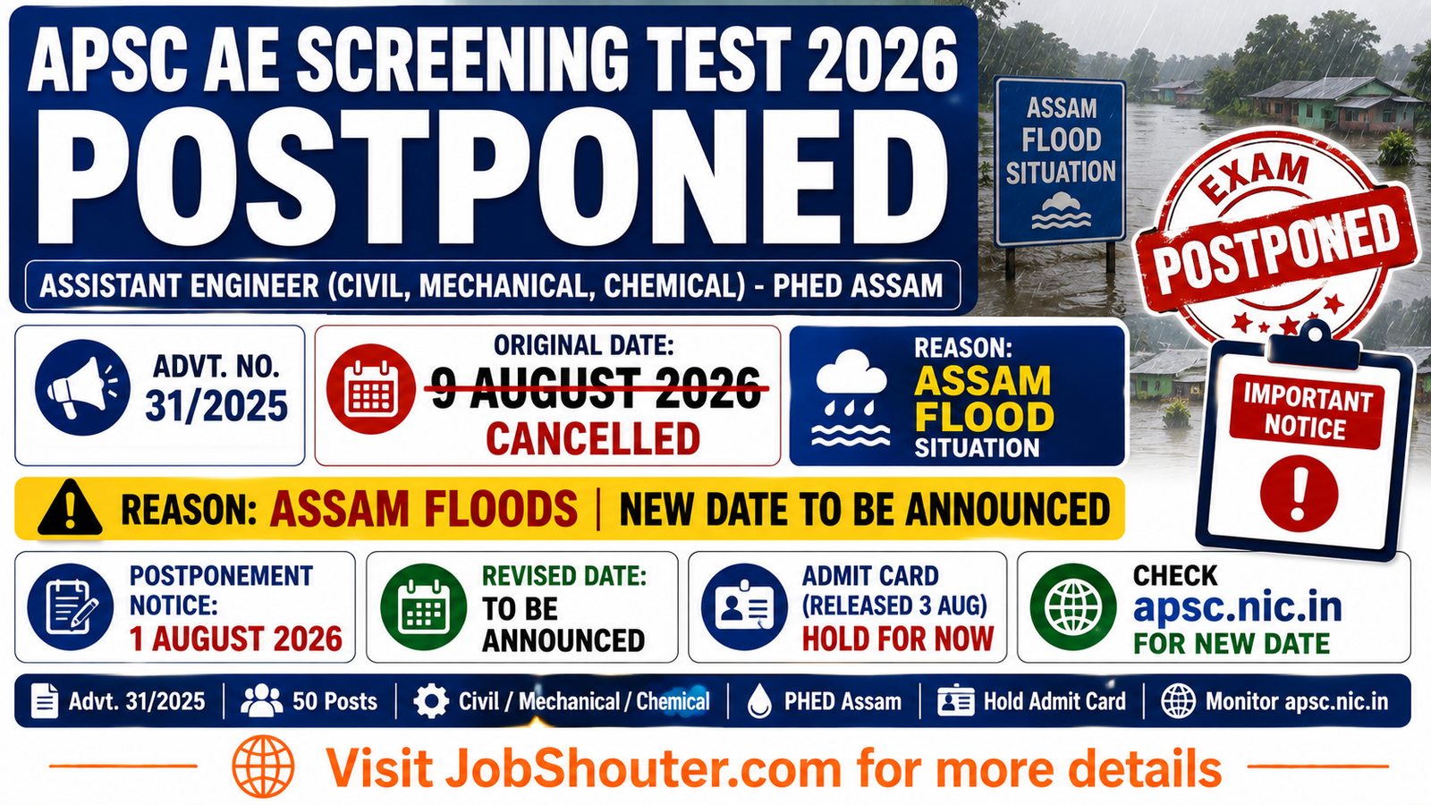 APSC AE SCREENING TEST 2026 POSTPONED