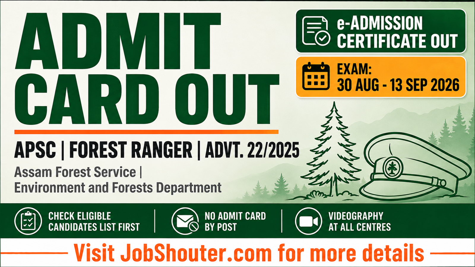APSC FOREST RANGER ADMIT CARD 2026