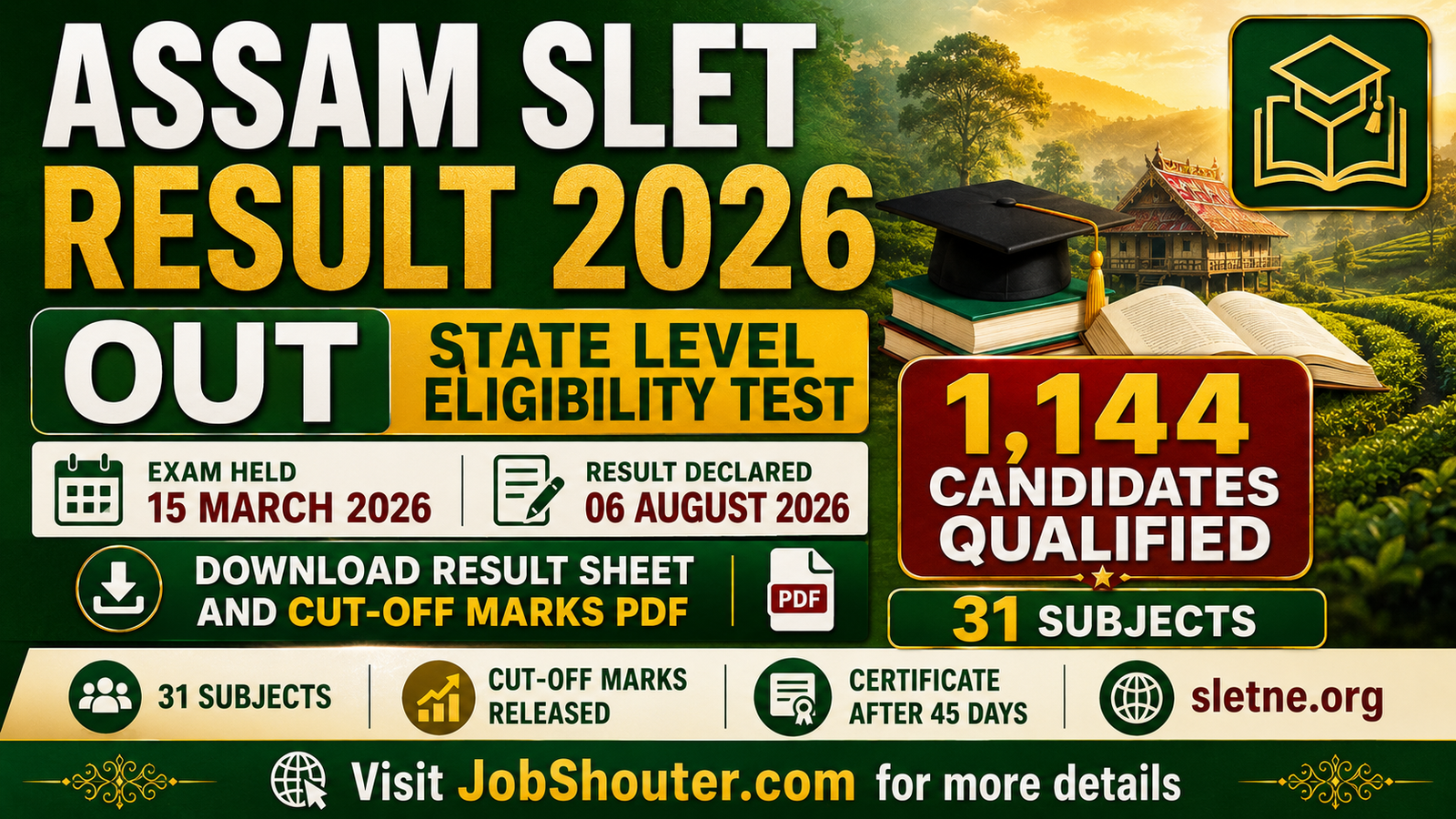 Assam SLET Result 2026 Out
