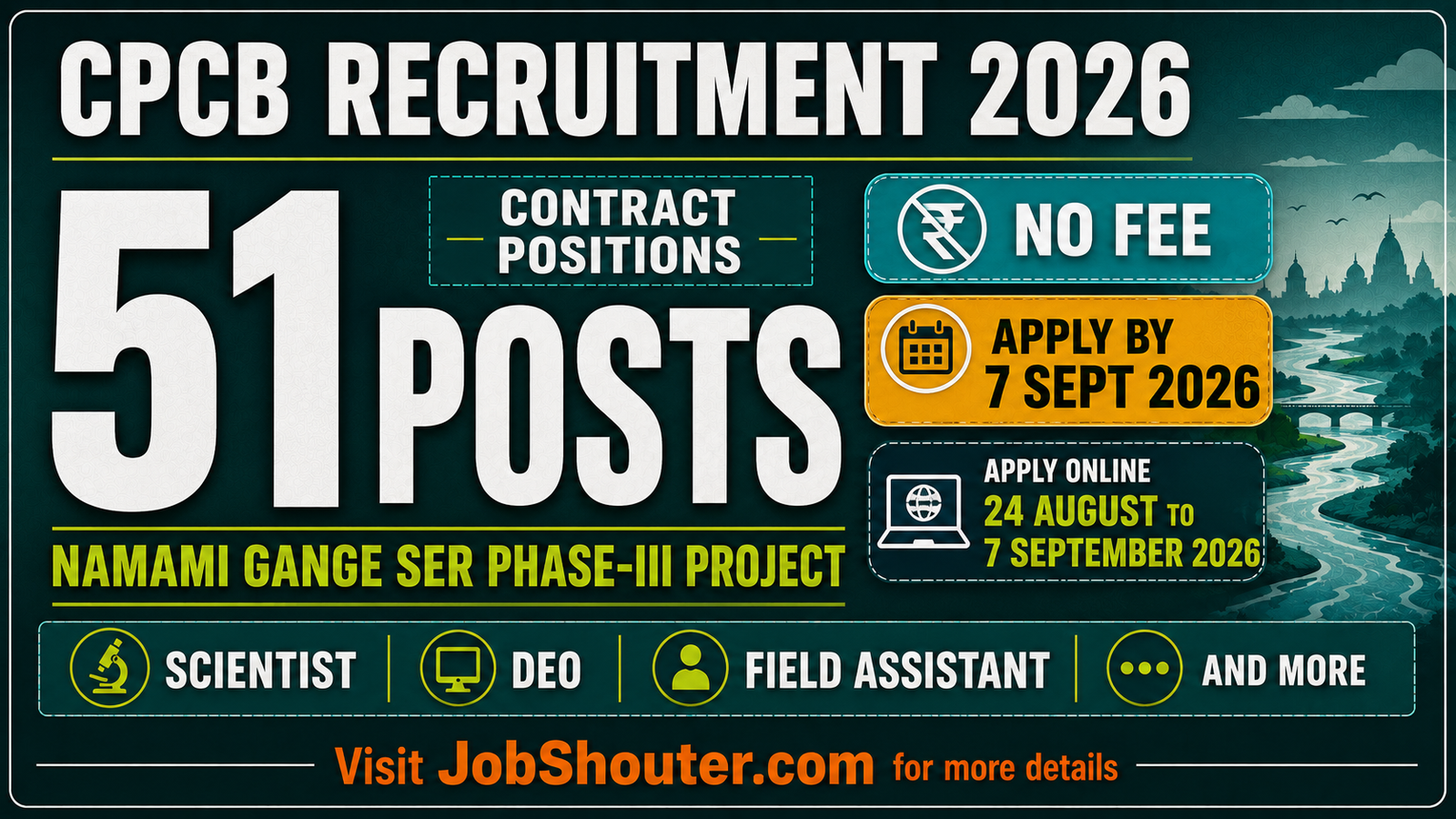 CPCB RECRUITMENT 2026 - 51 POSTS UNDER NAMAMI GANGE PROJECT