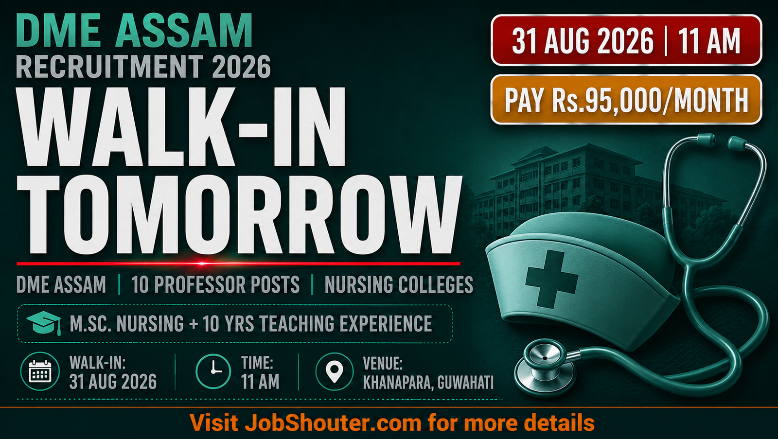 DME Assam Recruitment 2026 - 10 Professor Posts