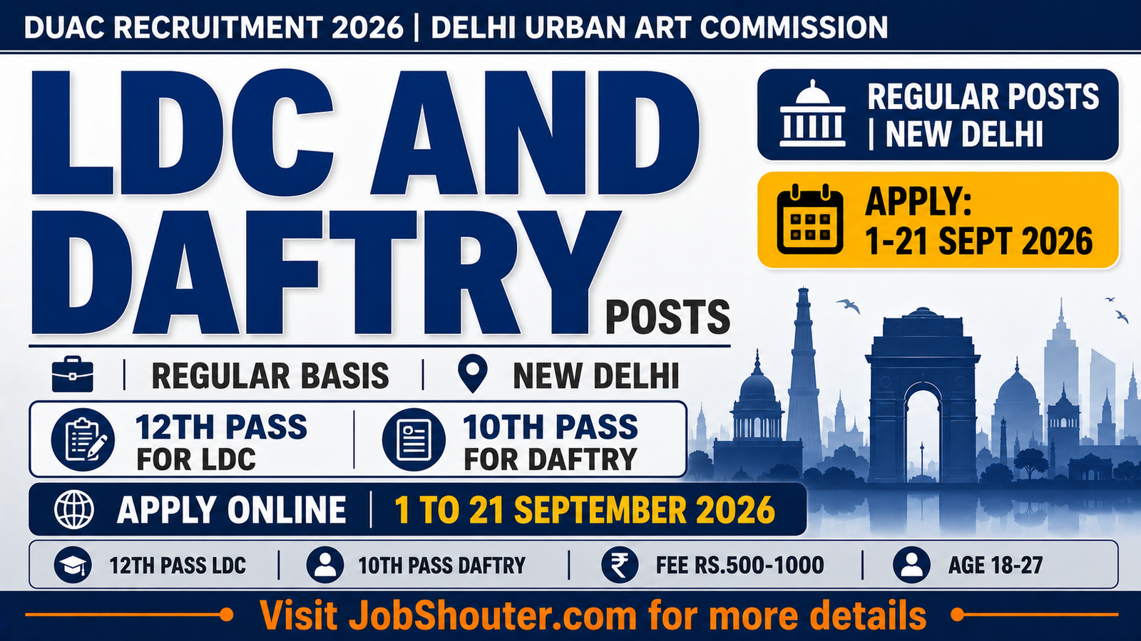 DUAC Recruitment 2026 LDC and Daftry Posts