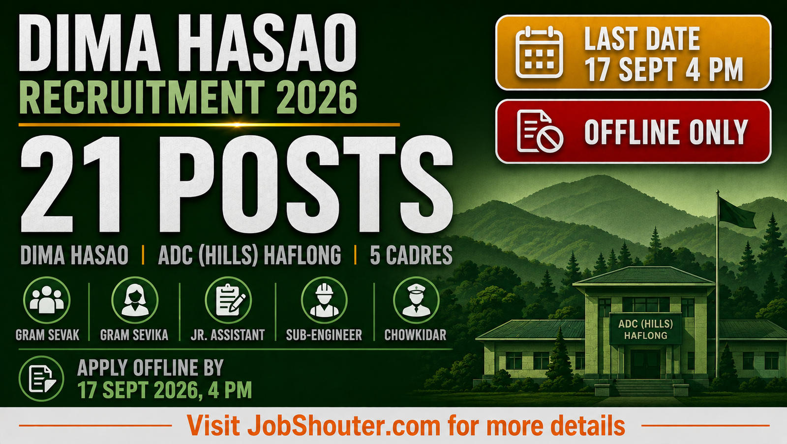 Dima Hasao Recruitment 2026 - 21 Posts
