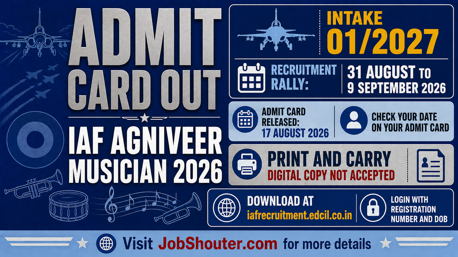 IAF AGNIVEER MUSICIAN ADMIT CARD 2026 OUT