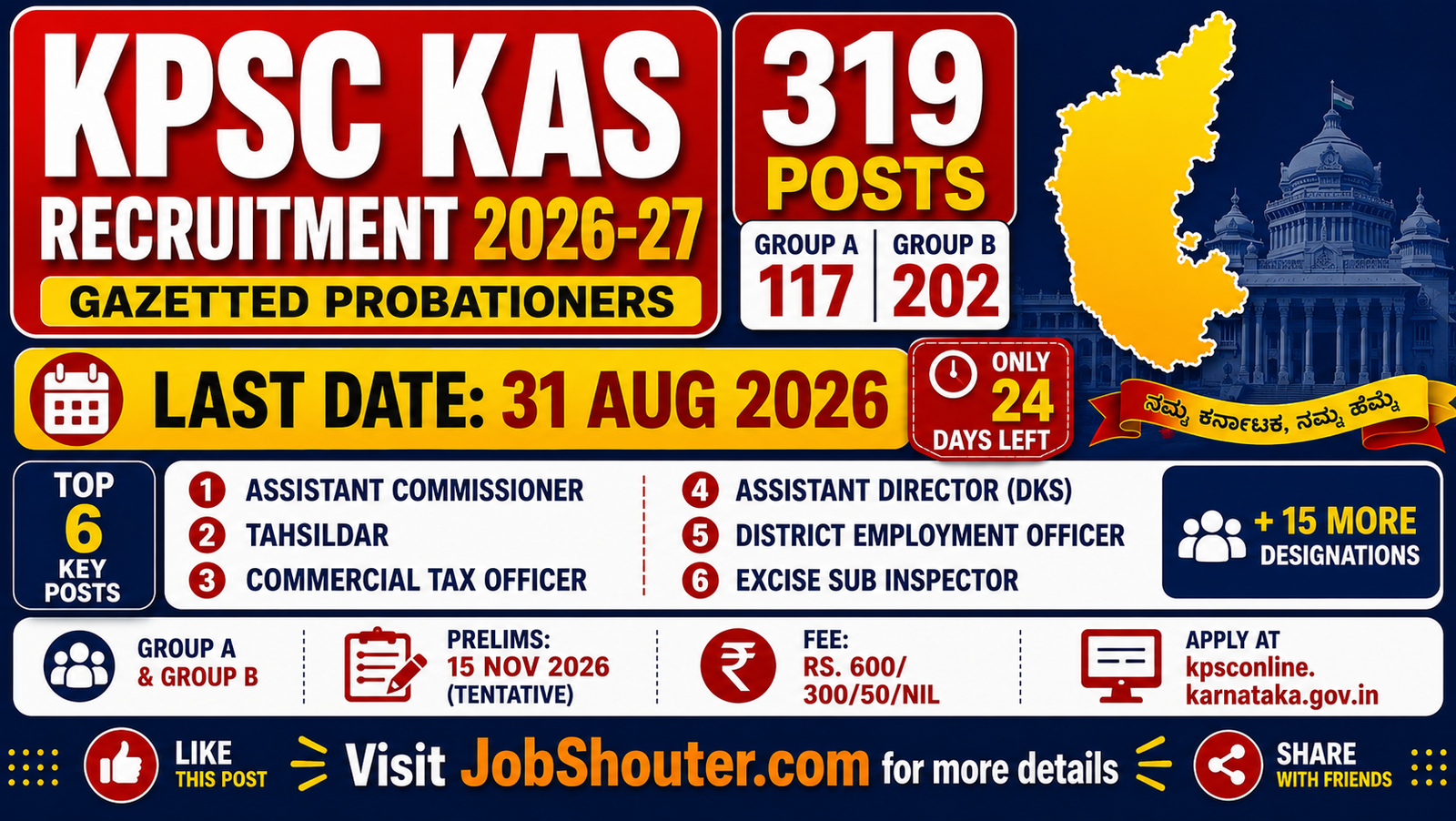 KPSC KAS Gazetted Probationers Recruitment 2026