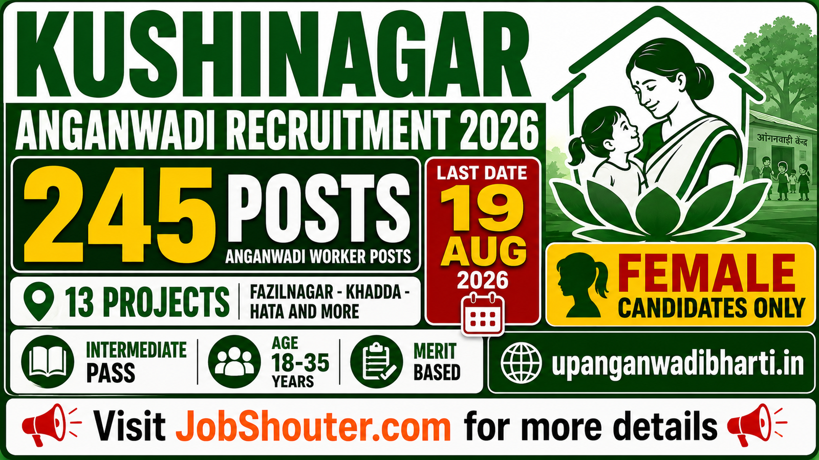 Kushinagar Anganwadi Recruitment 2026