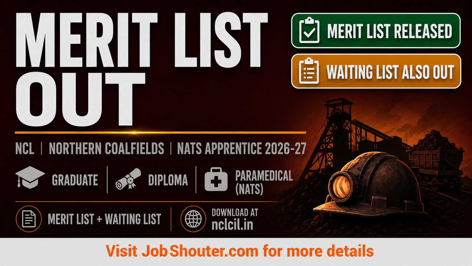 NCL Apprentice Merit List 2026 Out - Graduate Diploma Paramedical