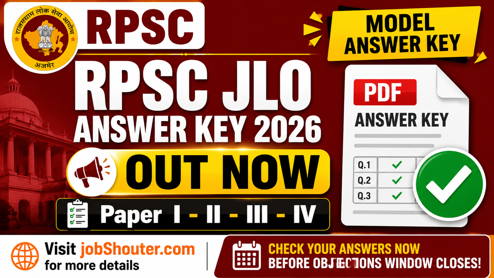 RPSC JLO Answer Key 2026