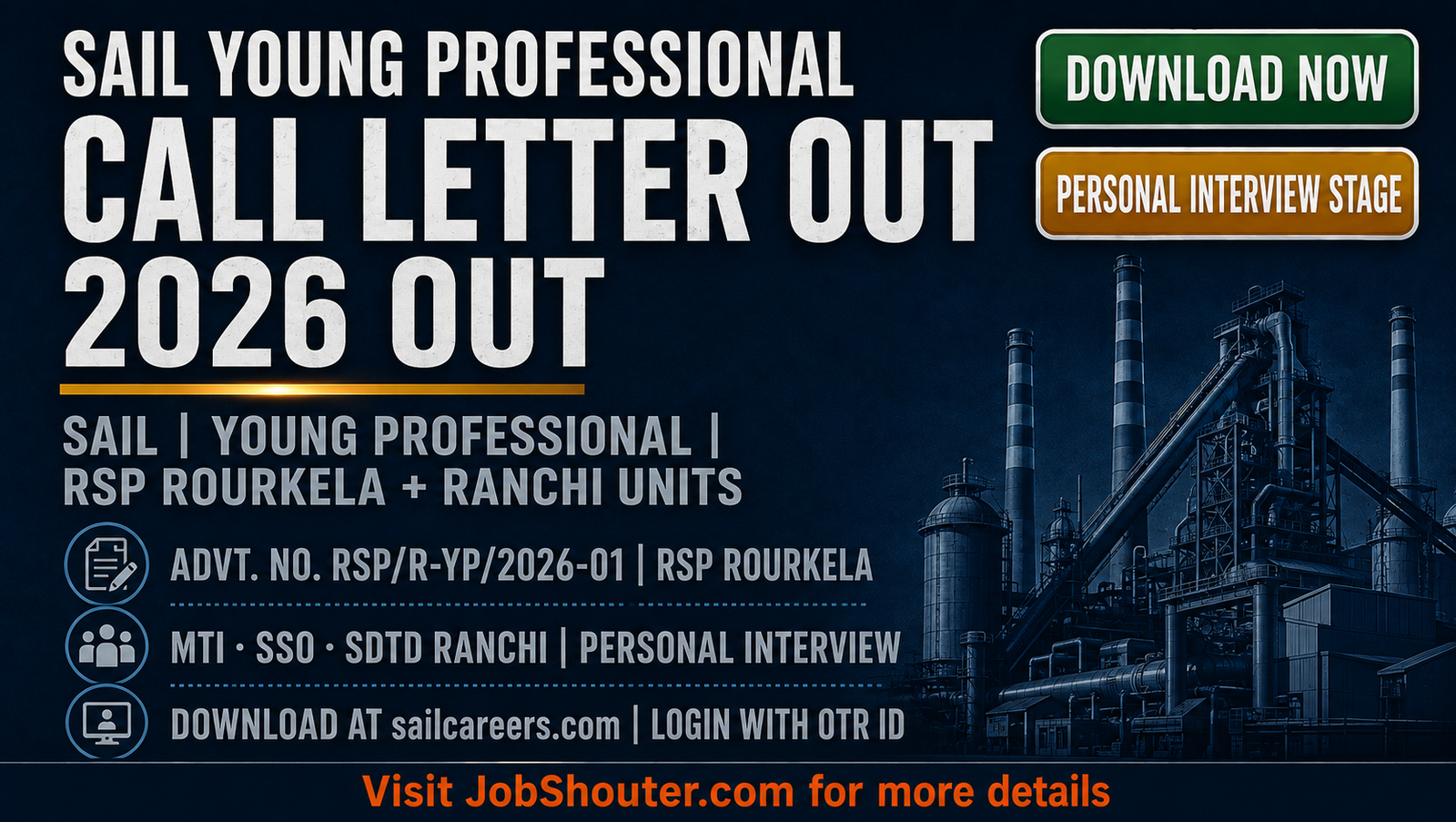 SAIL Young Professional Call Letter 2026 Out