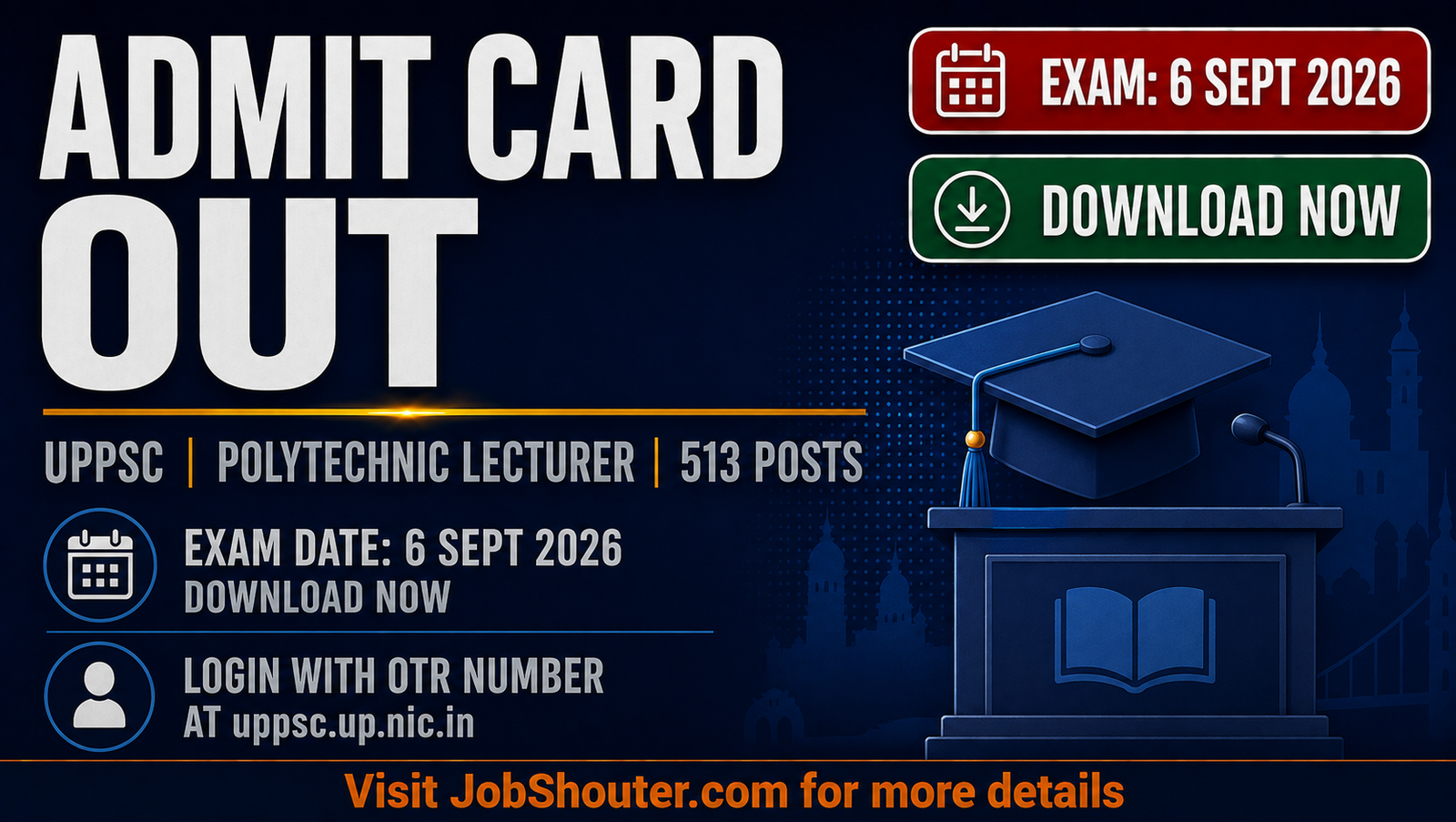 UPPSC POLYTECHNIC LECTURER ADMIT CARD 2026 OUT
