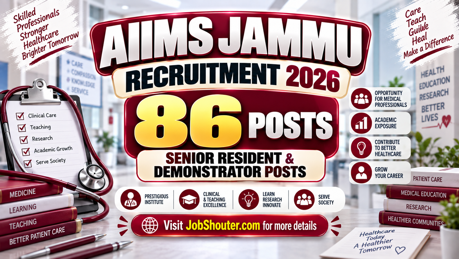 AIIMS Jammu SR Demonstrator Recruitment 2026 - Apply for 86 Posts