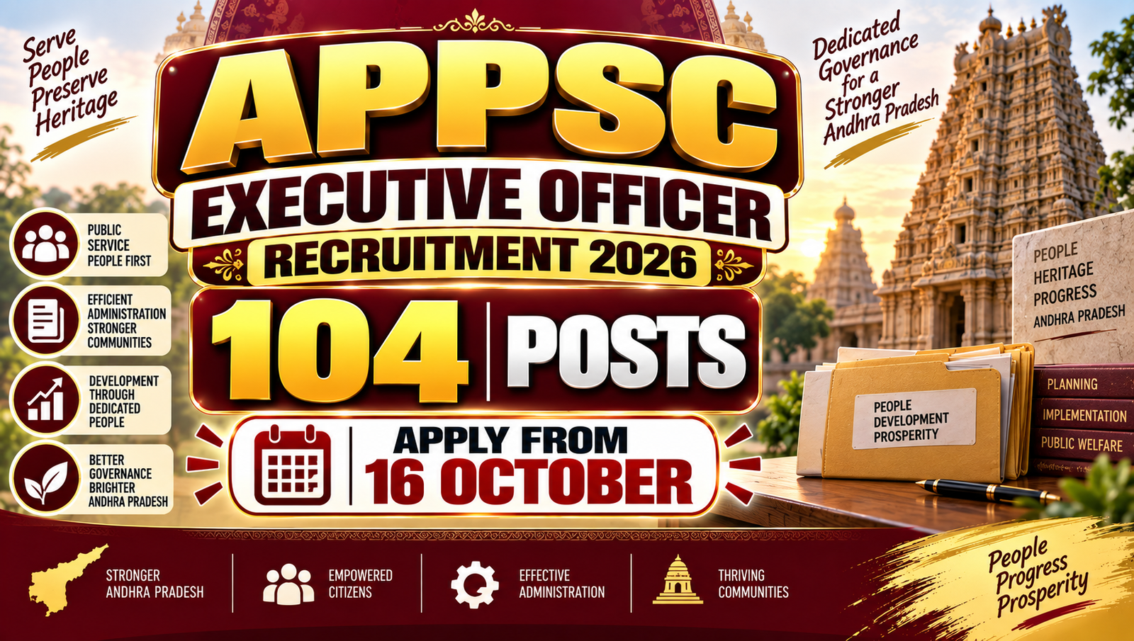 APPSC Executive Officer 2026 - Apply for 104 Posts