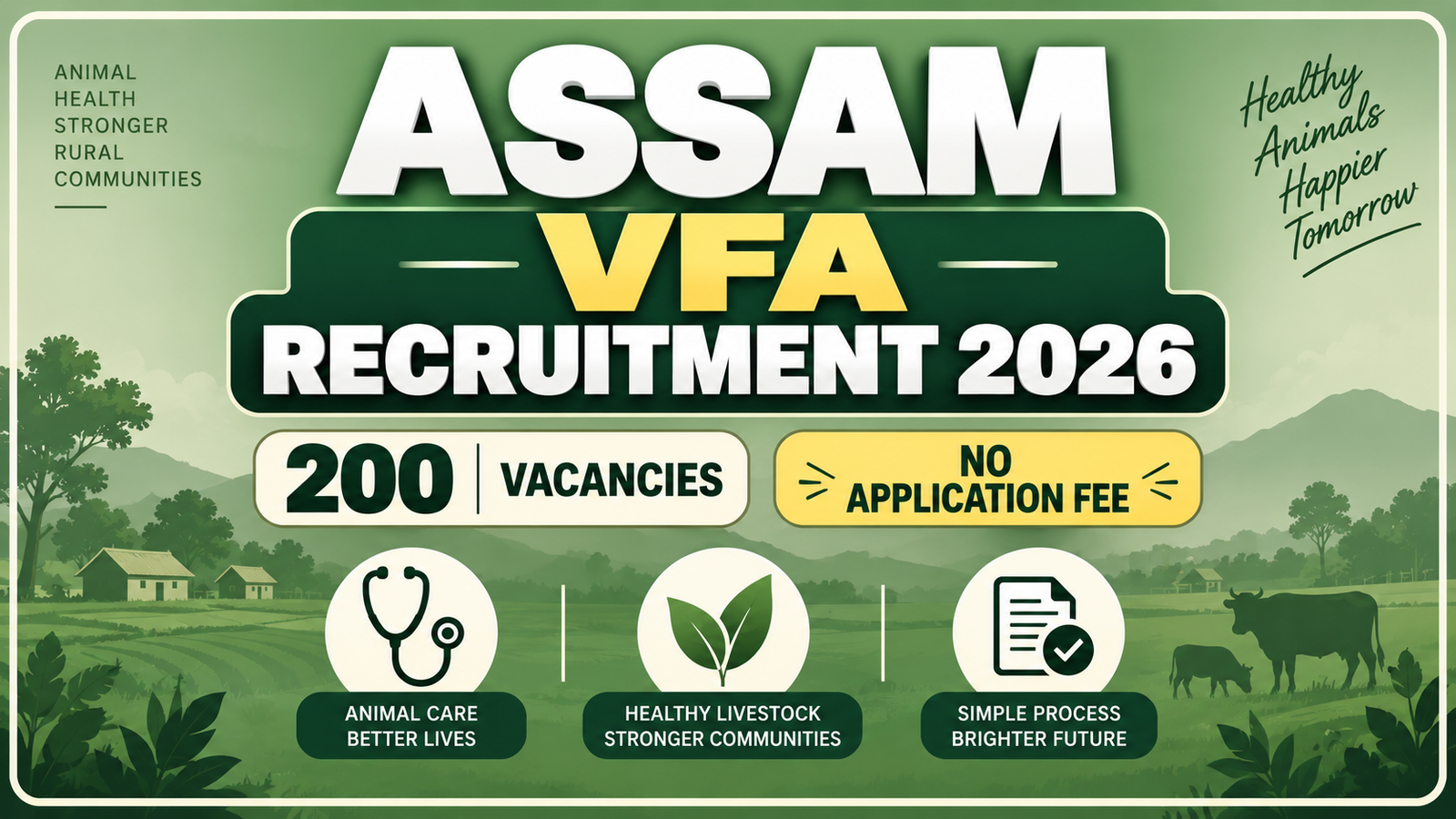 Assam VFA Recruitment 2026 - Apply Online for 200 Posts