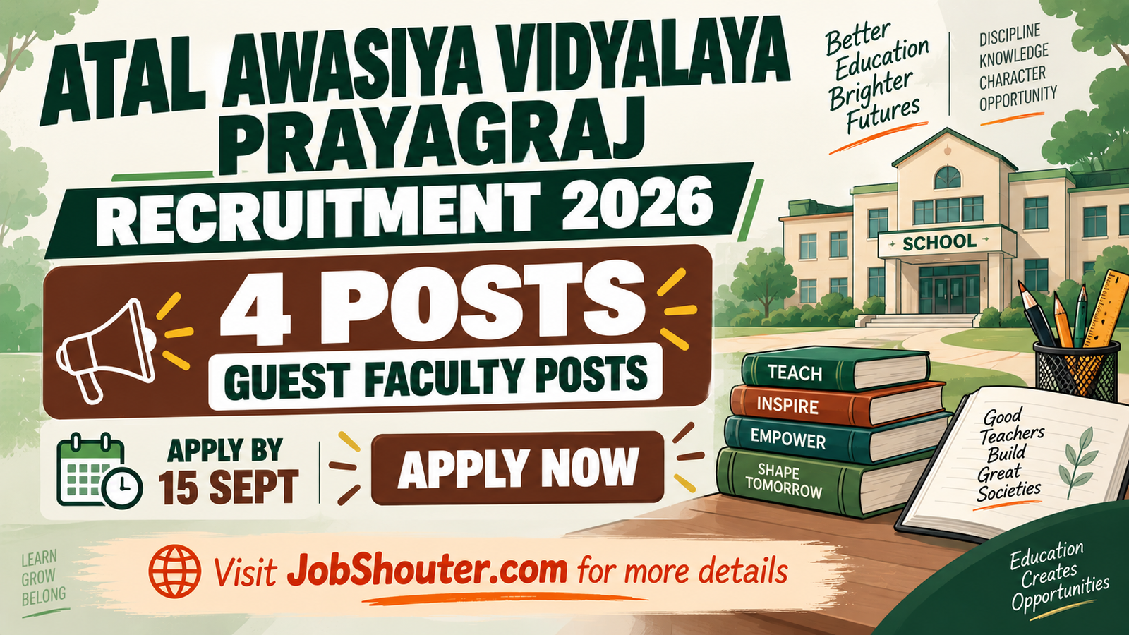 Atal Awasiya Vidyalaya Prayagraj Recruitment 2026 - Apply for 4 Guest Faculty Posts