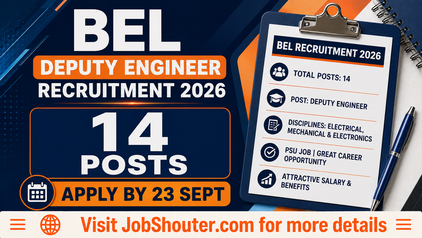 BEL Deputy Engineer Recruitment 2026 - Apply Online for 14 Posts