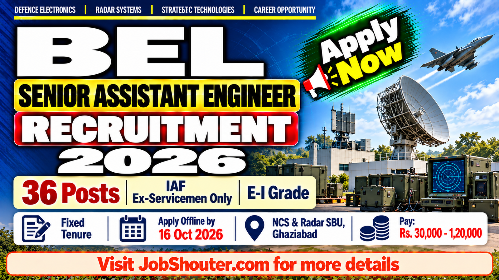 BEL Senior Assistant Engineer Recruitment 2026 - 36 Posts for IAF Ex-Servicemen