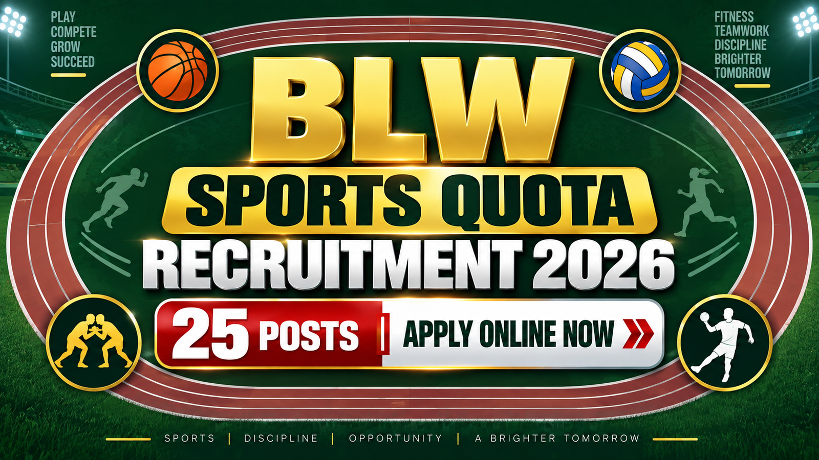 BLW Sports Quota Recruitment 2026 - Apply for 25 Posts