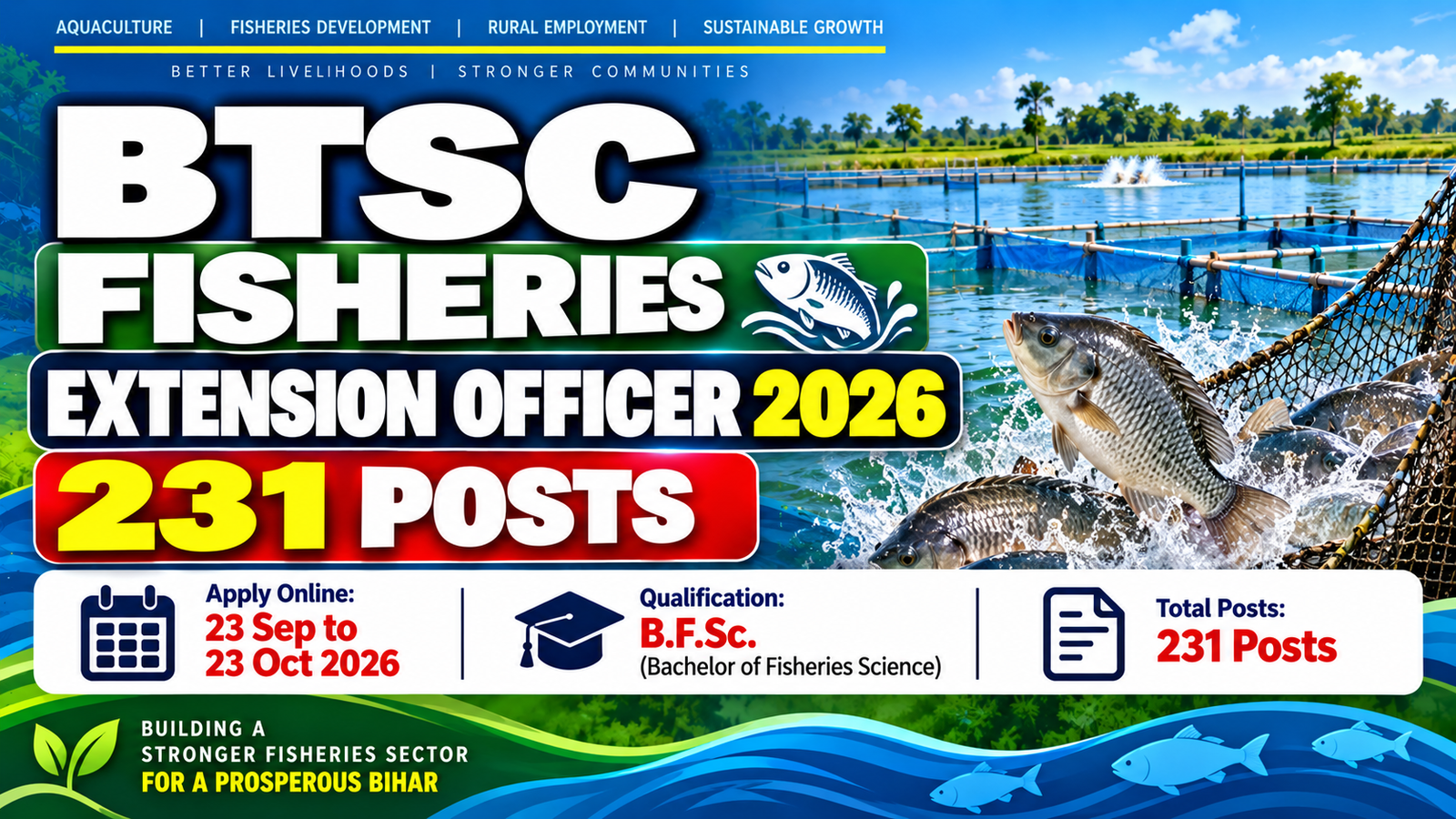 BTSC Fisheries Extension Officer 2026 - Apply for 231 Posts