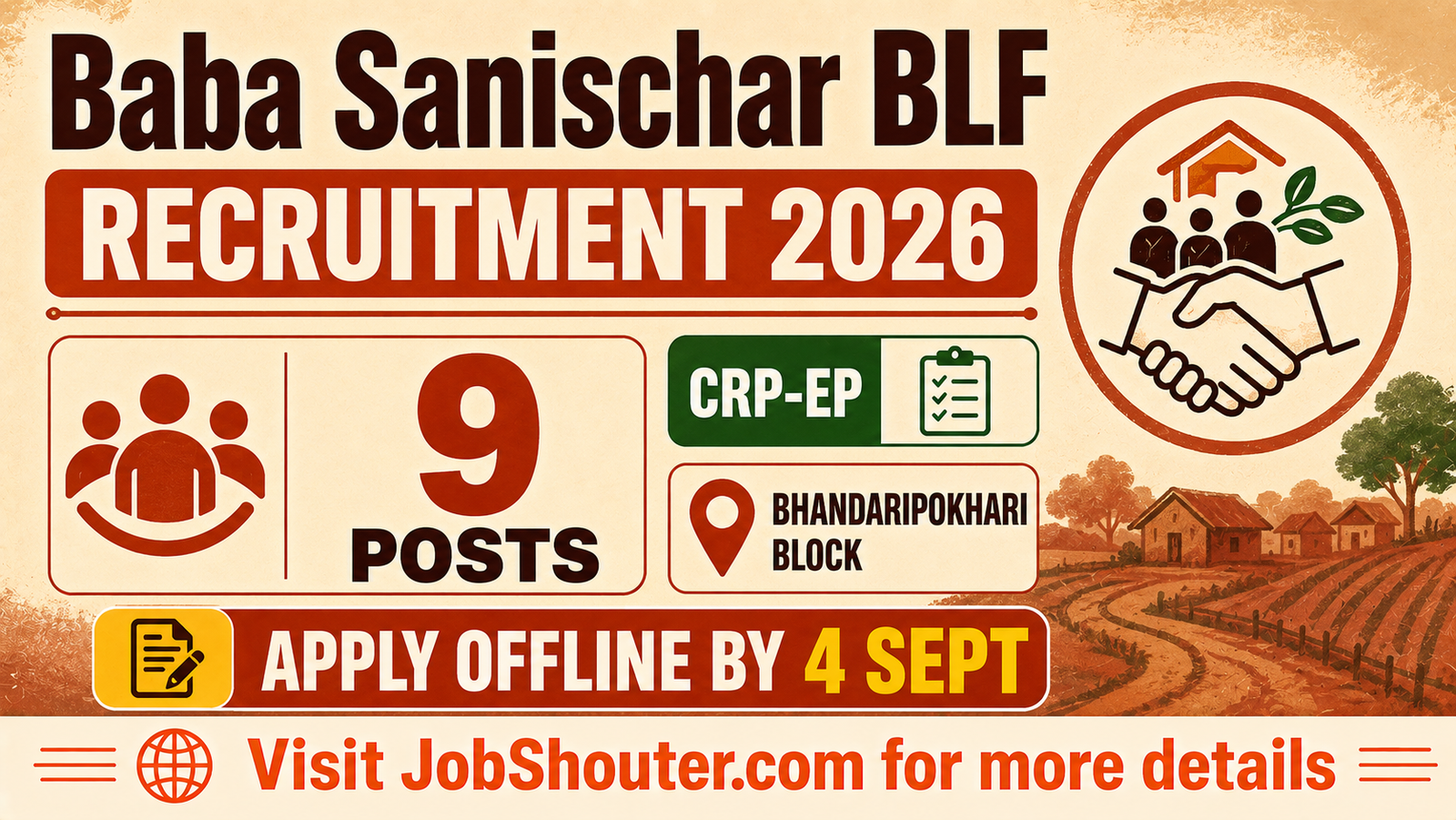 Baba Sanischar BLF CRP-EP Recruitment 2026 - Apply for 9 Posts