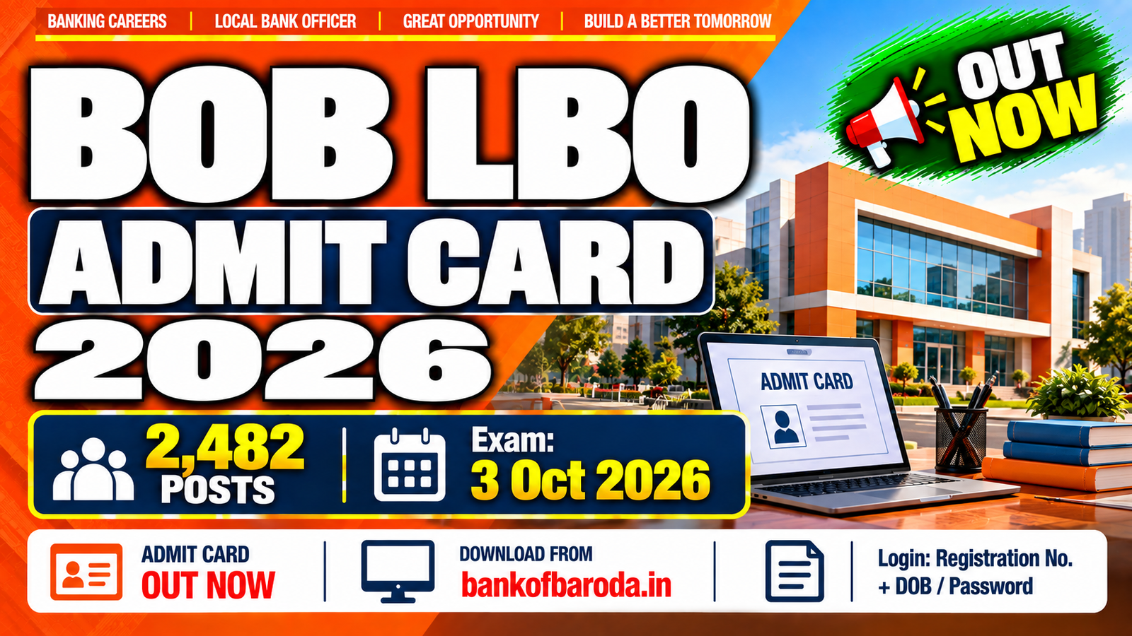 Bank of Baroda LBO Admit Card 2026 Out - Download Now