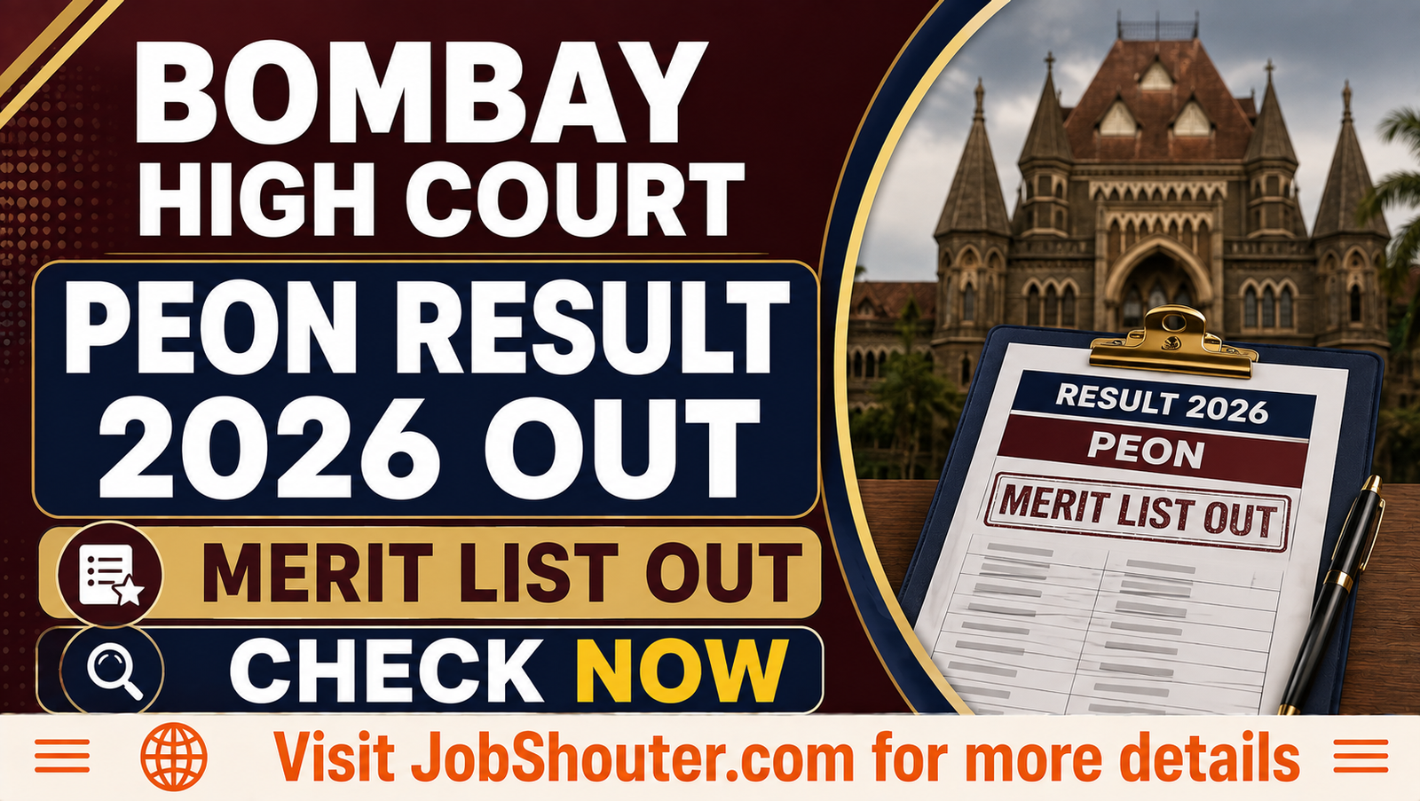 Bombay High Court Peon Result 2026 Out - Check Merit List